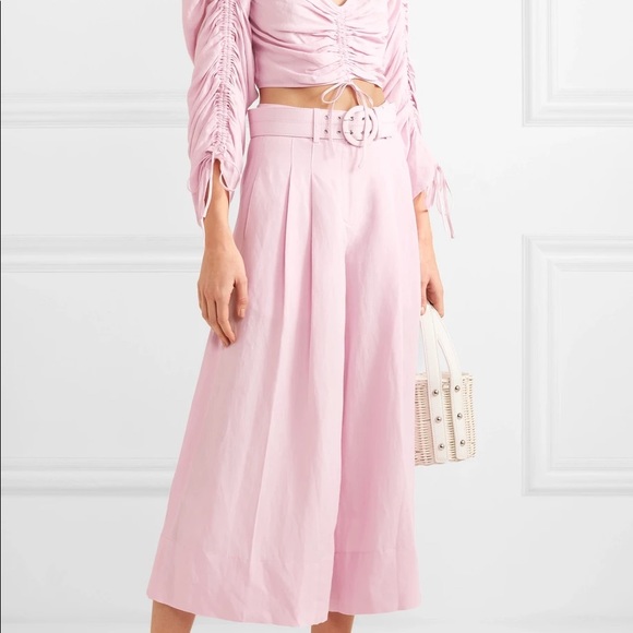 NICHOLAS Pants - NWT NICHOLAS Belted silk & linen wide-leg pants 2